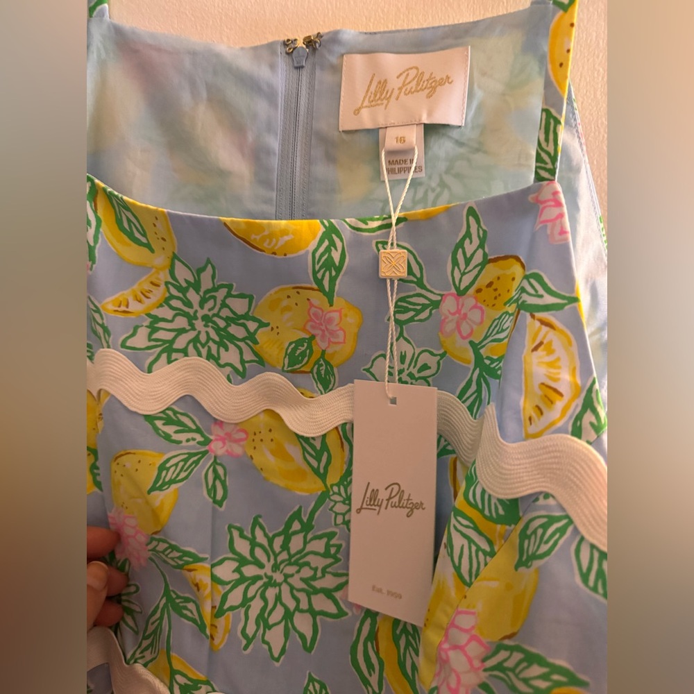 Lilly Pulitzer Angelynn Women's Size 16 Bluette Make Lemonade Dress NWT - Picture 6 of 11